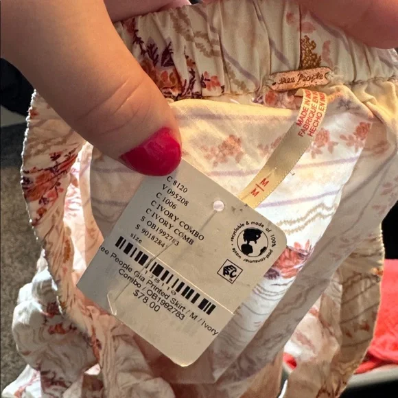 NWT Free People Gia Printed Skirt - Picture 5 of 5